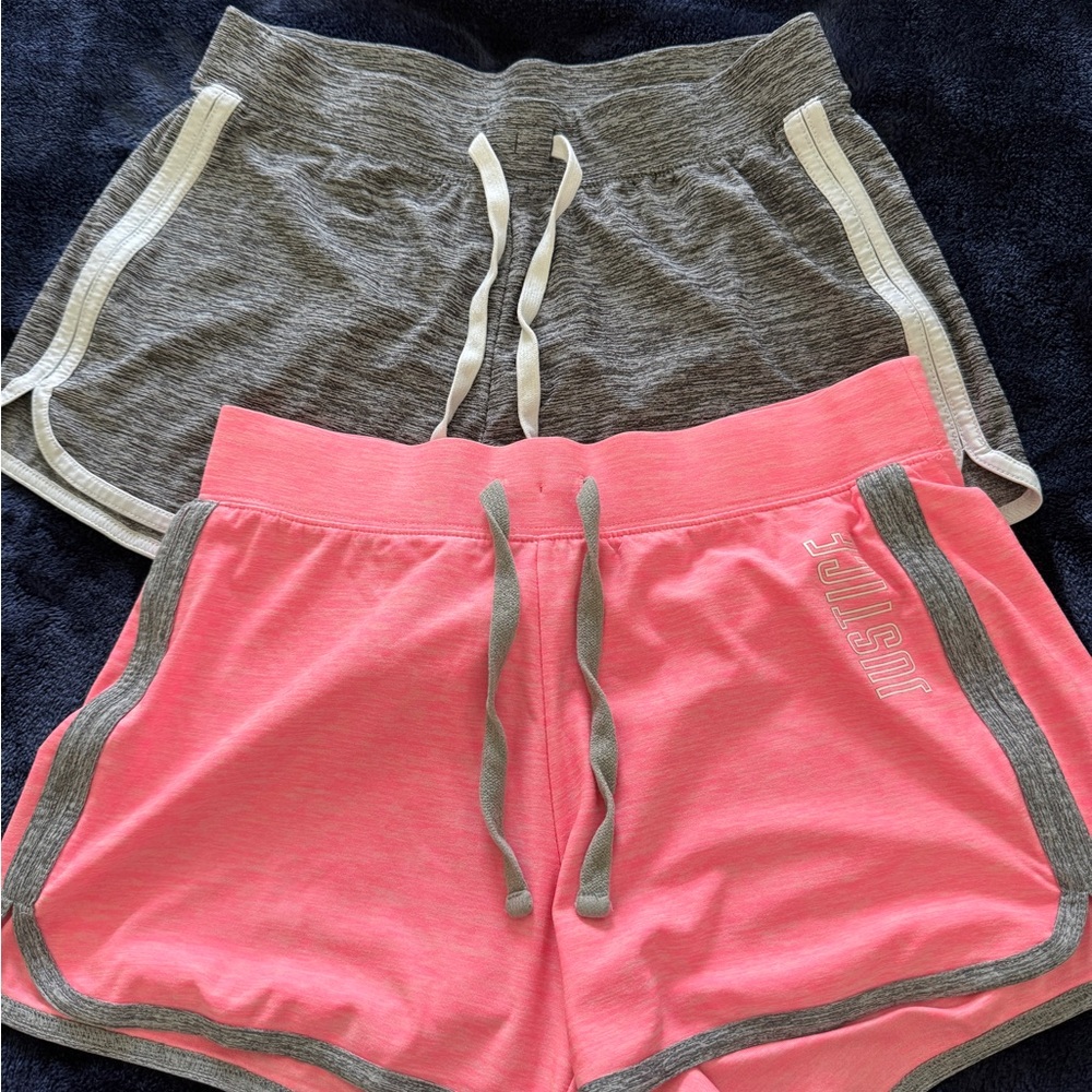 Justice Girls Pink and Gray Shorts Set 14/16